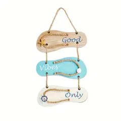 VATYERTY - 1 decoración rústica de pared con chanclas de playa de madera