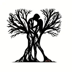 VATYERTY - Escultura de metal vintage con forma de árbol para pareja