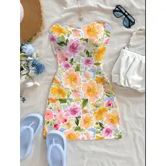 GENERICO - Vestido multicolor floreado