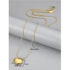 GENERICO - COLLAR CON COLGANTE DE CORAZÓN Y CADENA DE SERPIENTE