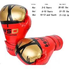 GENERICO - Guante De Box Profesional 12 Onzas WSD rojo Fitness