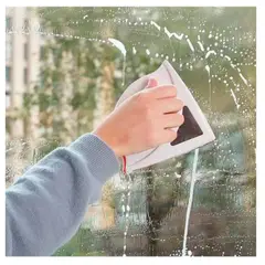 GENERICO - Limpiavidrio Ventanas Esponja Magnética Limpiador Triangular
