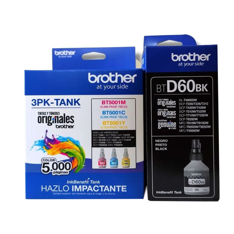 Kit Tinta BT5001 3PK TANK BTD60BK Cyan Magenta Amarillo Negro