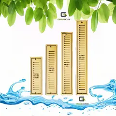 GREEN HOUSE - SUMIDERO DORADO BRILLANTE ACERO SUS 304 DE 8x60 CM