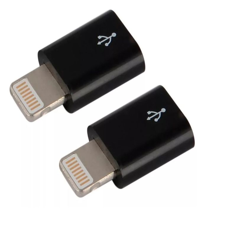 ADAPTADOR NEGRO DE LIGHTNING A MICRO USB