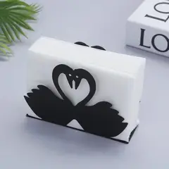 GENERICO - Servilletero de Acero Utensilio de Cocina Diseño de Cisnes