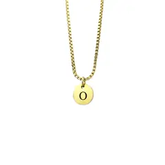 GENERICO - Collar Inicial Letra O Enchapado en Oro 18K para mujer