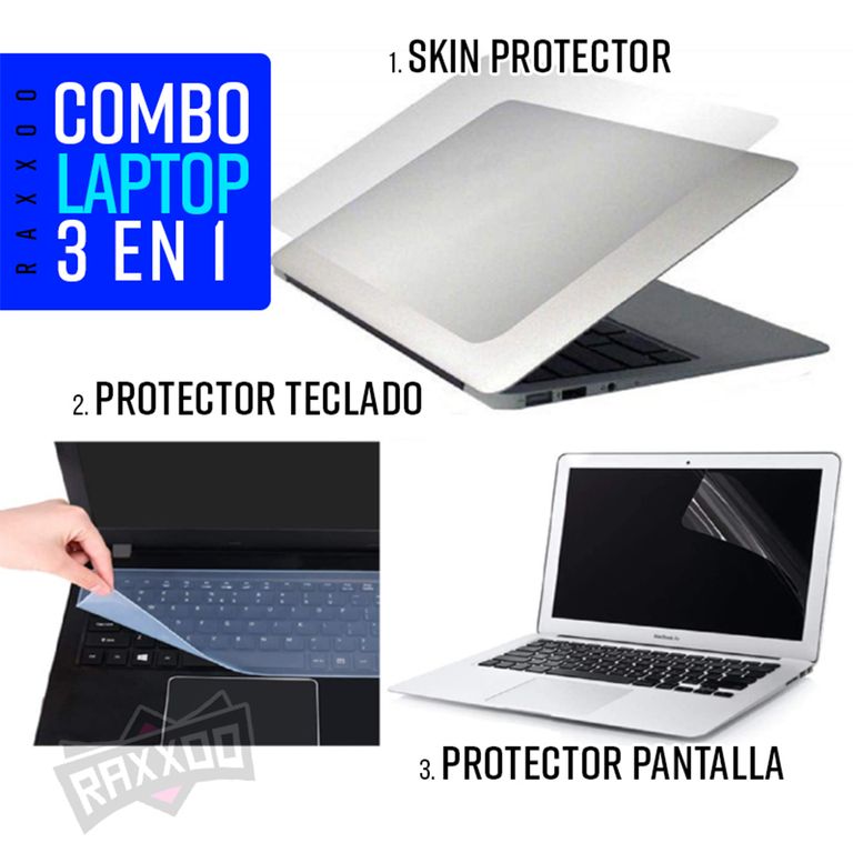 Combo protector de pantalla + teclado + skin para laptop 15.6 16