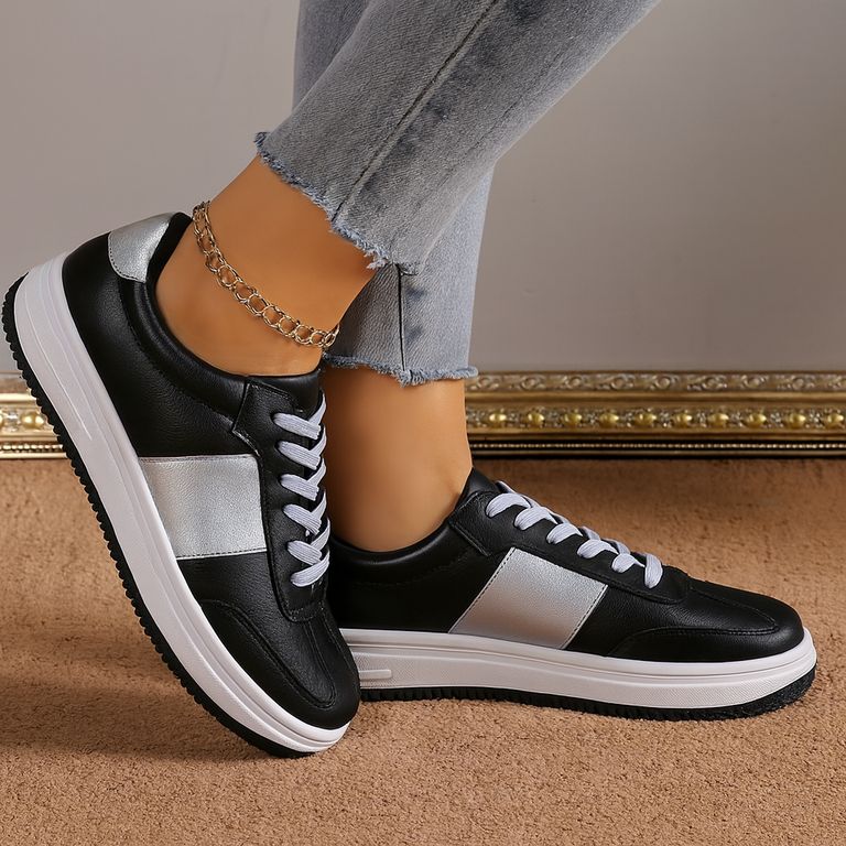 Zapatillas Mujer Misshus Dam negro plata