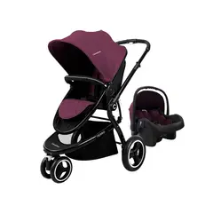 CARESTINO - Coche Ferro V2 Mora con Porta bebé y Moisés