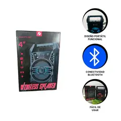 GENERICO - Pack2 Parlante con Microfono en Negro Y+Banderitas Adhesivas