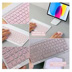 GENERICO - Pack6 Combo de Teclado y Mouse Rosado Y+Regalo Agendita