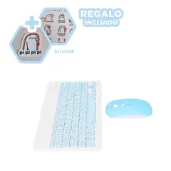 GENERICO - Kit con Conexion Bluetooth en Color Celest Y+Regalo Stickers