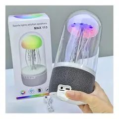 GENERICO - Pack4 Parlante con Luz Medusa Transparente Y+Regalo Agendita