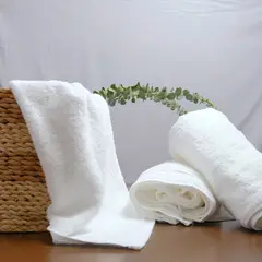 PLUMAS - Toalla Extra Baño 90 X 180 cm 100 % Algodón - Blanco