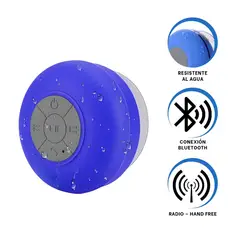 GENERICO - Pack6 Altavoz para Bano de Color Azul Y+Papel de Regalo