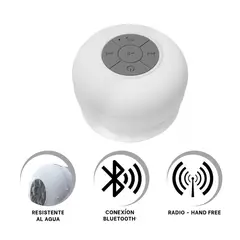 GENERICO - Pack6 Altavoz para Bano de Color Blanco Y+Papel de Regalo