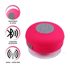 GENERICO - Pack6 Altavoz para Bano de Color Rosado Y+Papel de Regalo