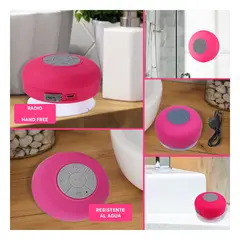 GENERICO - Pack6 Altavoz Resistente al Agua Rosado Y+Regalo Agendita