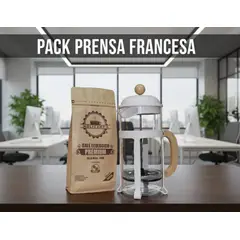 GENERICO - Cafetera prensa bambú 1000 ml + café