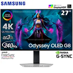 SAMSUNG - Monitor Gaming Odyssey G8 OLED 27” OLED 4K UHD 240hz 03ms