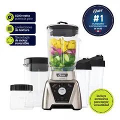 OSTER - Licuadora 1100W Con Vaso De Vidrio Y Accesorios