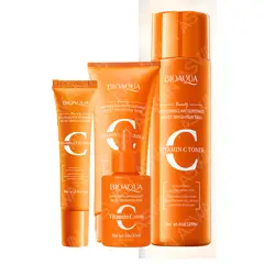 BIOAQUA - Kit Vitamina C Serum + Tonico + Limpiador + Contorno -