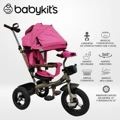 BABY KITS - Triciclo Fort Premium Gold - 5 en 1 Fucsia