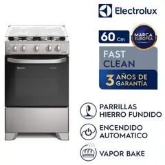 ELECTROLUX - Cocina 4 Quemadores Efficient VaporBake Silver FE4ISR