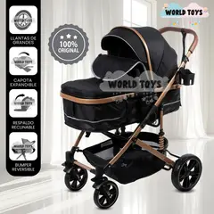 BABY - Coche Cuna Moisés de Lujo «INFINITIVE GOLD» Black