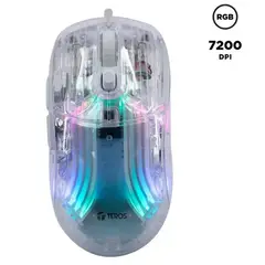 TEROS - MOUSE GAMER TE-1216G RGB TRANSPARENTE
