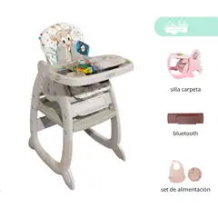 BABY - Silla Carpeta De Comer Convertible CON BLUETOOTH BEIGE
