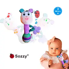 BABY - Peluche Sonajero con Mordedor para Bebés CEBRITA