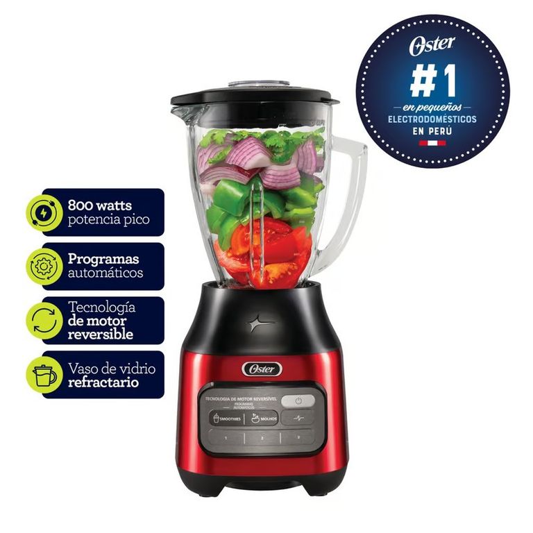 Licuadora 1.5L 3 Velocidades Rojo BLSTPEG-CRT