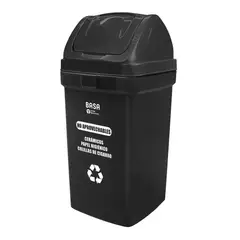 BASA - Papelera Bodeguita Negro (No Aprovechables) Vaiven 75 Lt Ecobasa # 9280