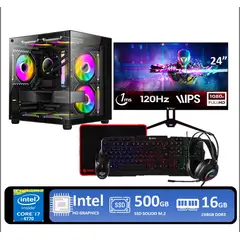 INTEL - Computadora Pc Core I7 4770 Monitor 24" FULL HD RAM 16GB SSD 500GB