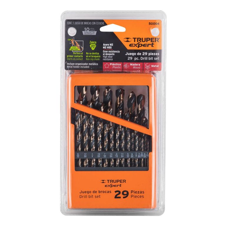 Juego de 29 brocas HSS para metal en estuche Expert - 50004
