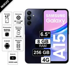 SAMSUNG - Celular Galaxy A15 8GB RAM 256GB Pantalla Super Amoled