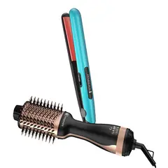 REMINGTON - Combo Alisadora Ceramic Colors S1520 y Cepillo Secador Gama