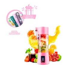 GENERICO - Licuadora Chiquita Portatil en Rosado Y+Papel de Regalo