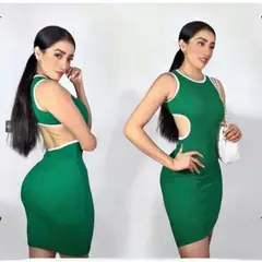 GENERICO - Vestido Rip Casual Escote Espalda Tcl-19 Color Verde