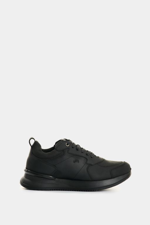 Vélez Zapatillas Cuero Hombre Ibisa Negro