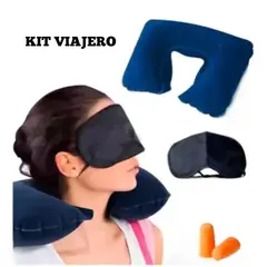 OEM - Kit Viajero Cojín + Antifaz Mascarilla + 2 Tapa Oídos