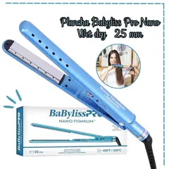 Babyliss Pro - Plancha Nano Titanium Wet Dry Placa Brillante 25mm