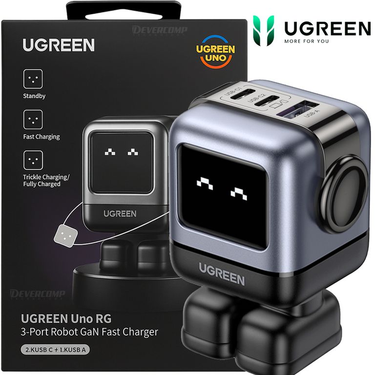 Cargador Rápido GaN 65W Robot Uno RG