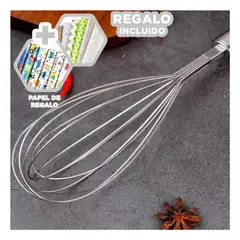 GENERICO - Pack6 Utensilio para Batido en Plateado Y+Papel de Regalo