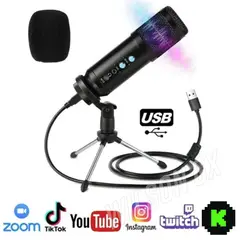 GENERICO - Micrófono Condensador Con Tripode Para Streaming Podcast Lives