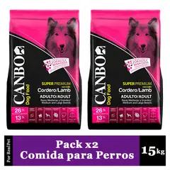 CANBO - Pack x2 Comida para Perro Mediano Grande Cordero 15 kg