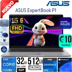 ASUS - Laptop ExpertBook P1503CVA S71410 15 6 FHD TN CORE I7 13620H RAM 32GB DDR5 SSD 512GB W11