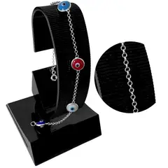 GENERICO - Pulsera Unisex Ojo Turco Protección Regalo Joya Plata 925